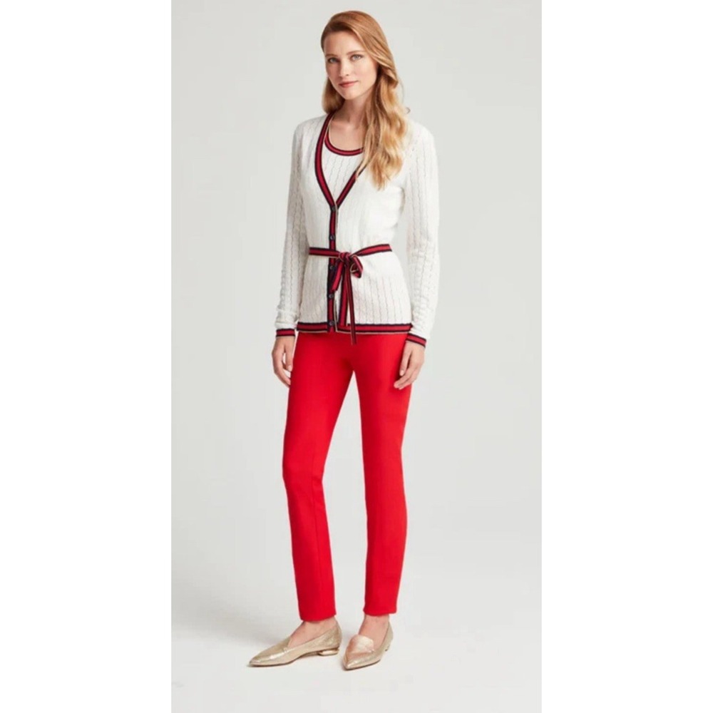 NWT Etcetera Audrey Cherry Red Ankle Pants‎ Women's Size 12 MSRP $198